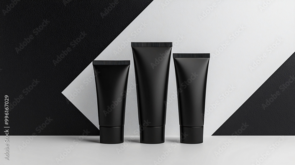 High-End Matte Black Cosmetic Tube with Soft Shadows and Elegant Display High-End Matte Black Cosmetic Tube with Soft Shadows and Elegant Display