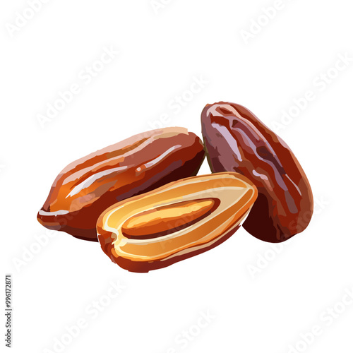 Delicious Dates Fruit Open and Whole