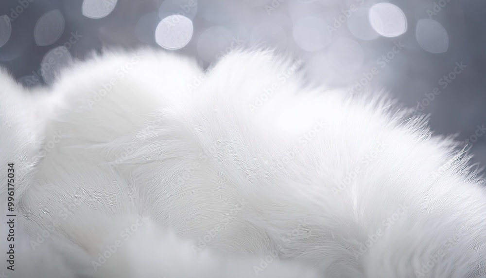 White, fluffy fur material with a wool feel White, fluffy fur material with a wool feel