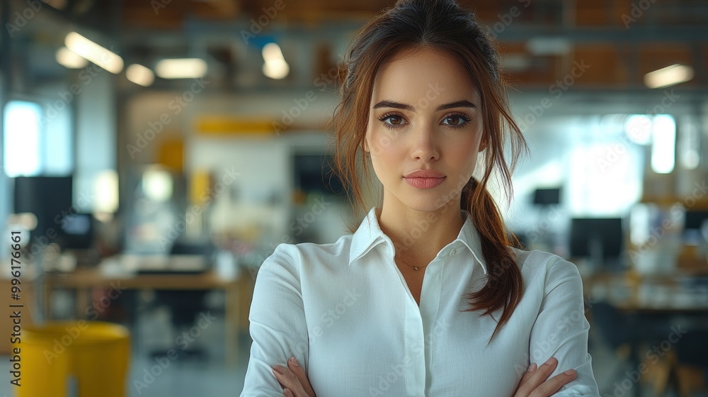 Fototapeta premium Confident Businesswoman in Modern Office