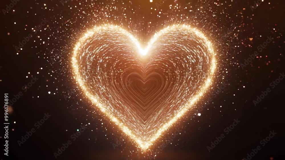 golden sparking heart. generative ai golden sparking heart. generative ai