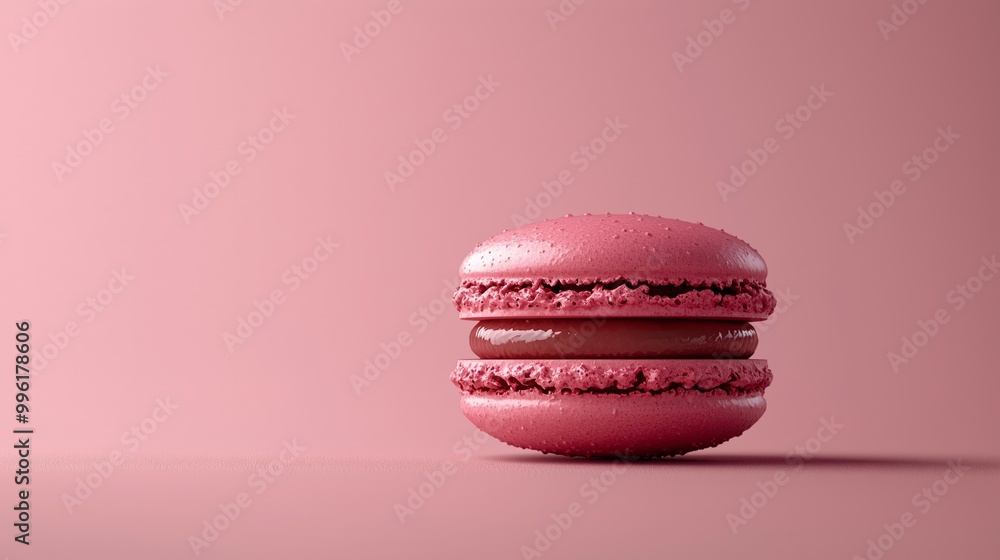 Elegant Pink Macaron on Simple Background Elegant Pink Macaron on Simple Background