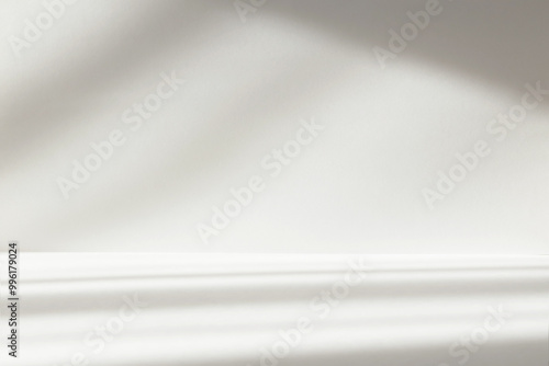 Wallpaper Mural Abstract white studio background with shadows of window. Empty 3d room. Display product with blurred backdrop. Torontodigital.ca
