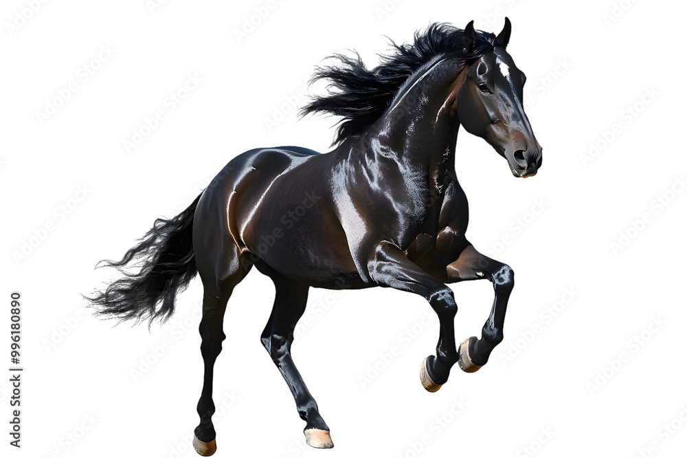 Black horse running gallop isolated on transparent background Black horse running gallop isolated on transparent background