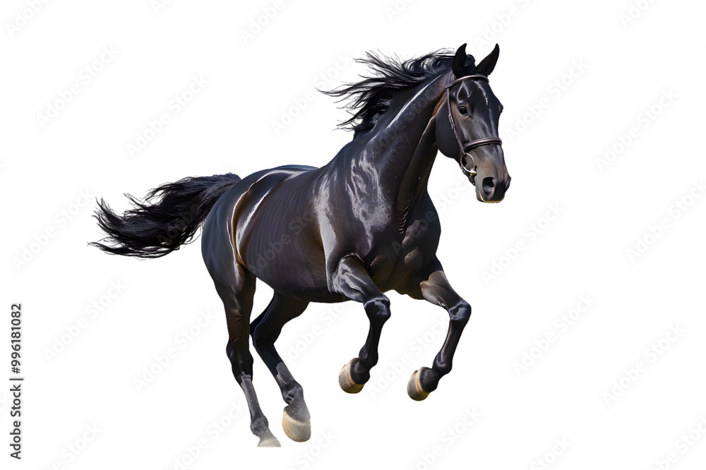 Black horse running gallop isolated on transparent background Black horse running gallop isolated on transparent background