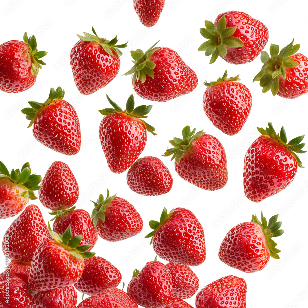 Fresh Strawberries in Air isolated on a transparent background Fresh Strawberries in Air isolated on a transparent background