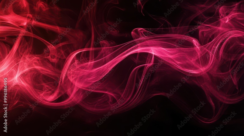 Fototapeta premium mesmerizing swirls of deep red smoke against a black backdrop ethereal tendrils create intricate patterns evoking a sense of mystery and fluid motion