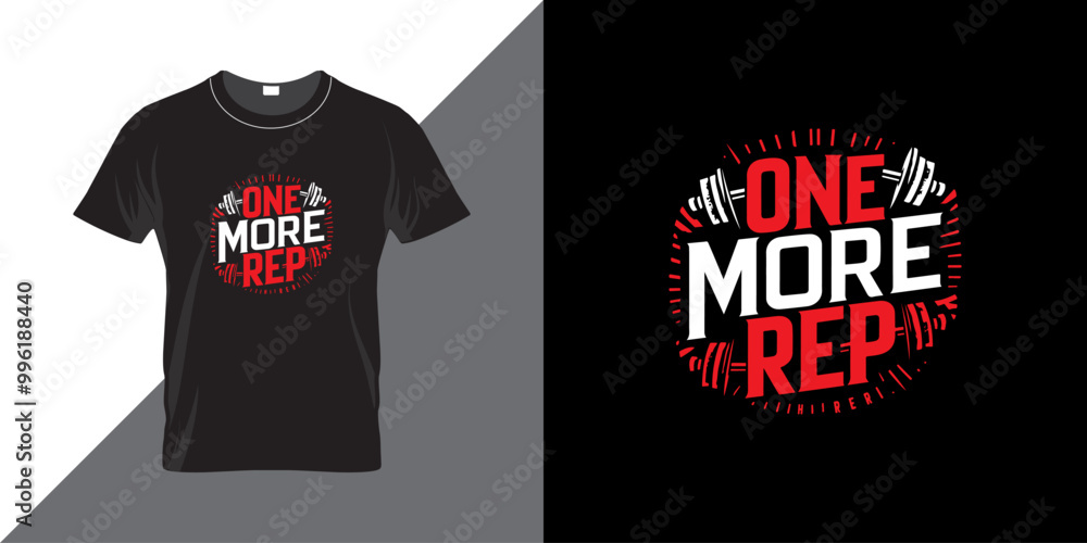 One more rep. Motivational text vector typography for t shirt design, poster print and fitness greetings card One more rep. Motivational text vector typography for t shirt design, poster print and fitness greetings card