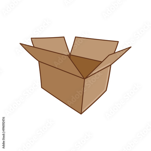 Smple cardboard box icons, box vector icons in lineal color style