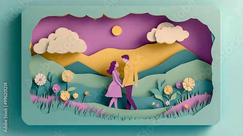 A whimsical paper art scene...