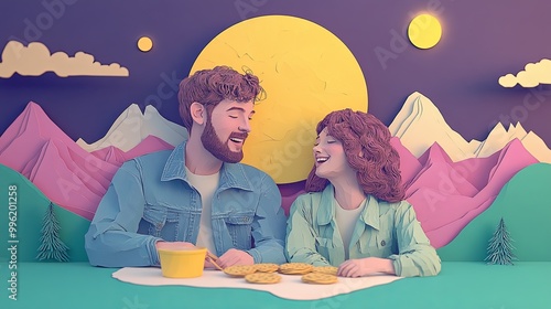 A vibrant, playful scene fe...