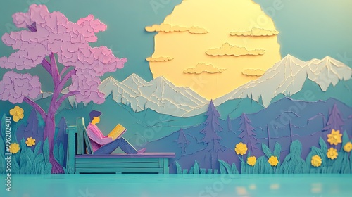 A whimsical paper art scene...