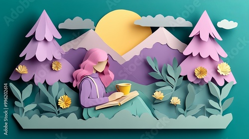 A serene scene of a woman r...