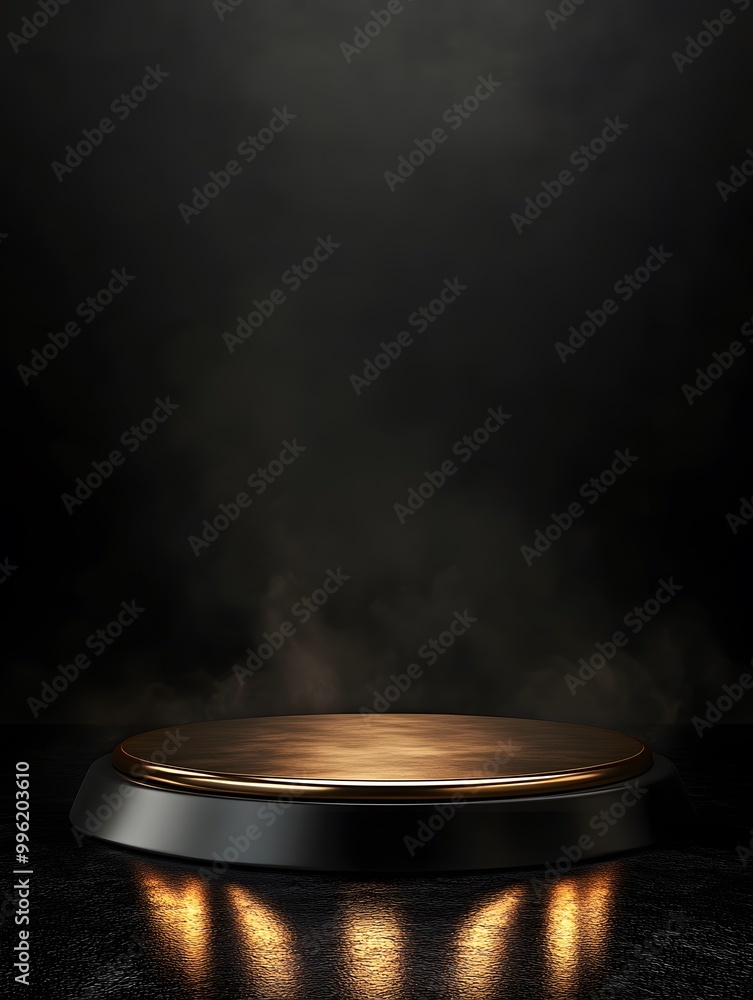 Black and Gold Platform with Smoke Black and Gold Platform with Smoke