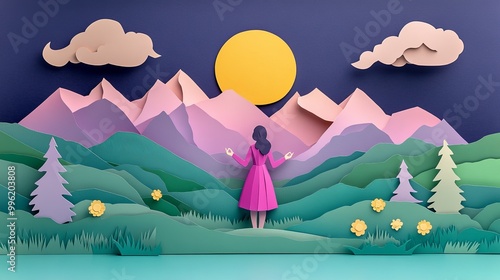 A vibrant paper art scene d...