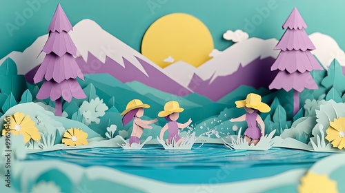 A whimsical paper diorama s...