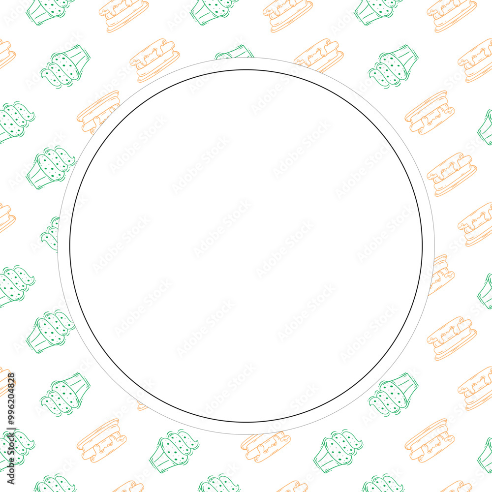 hand drawn food frame. doodle frame background hand drawn food frame. doodle frame background