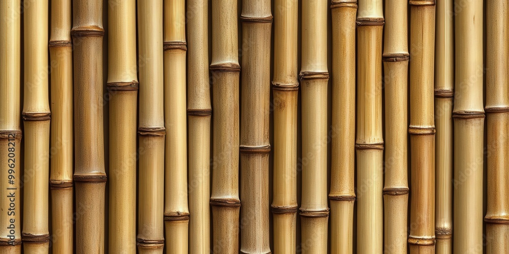 Naklejka premium Seamless Bamboo Stalk Pattern Background