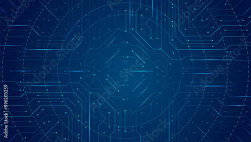 Circuit board in modern technology or Artificial intelligence AI. Computer machine learning vector editable