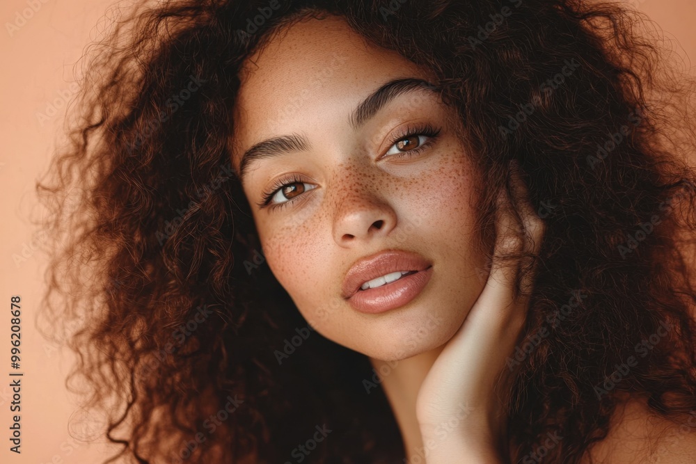 Playful Portrait of Woman with Bouncy Curls Making a Kissy Face
Playful Portrait of Woman with Bouncy Curls Making a Kissy Face