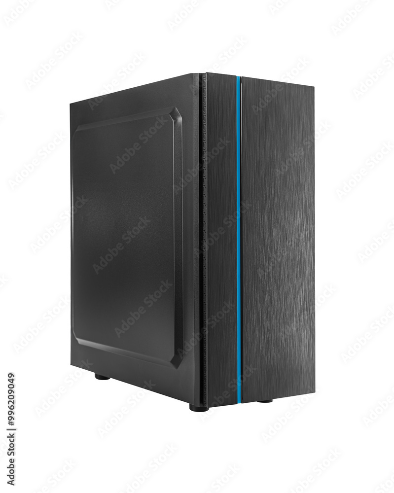 Computer system unit isolated on white background.