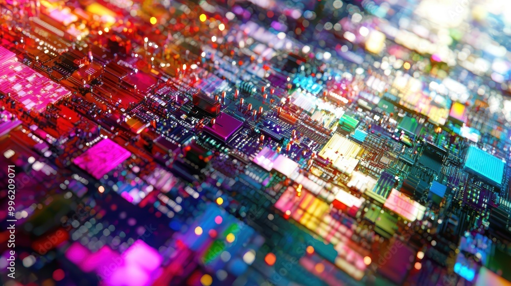 Abstract Digital Landscape of Computer Chips Abstract Digital Landscape of Computer Chips