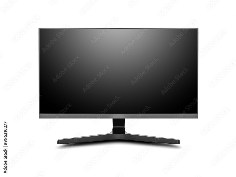 Modern computer monitor isolated on white background.