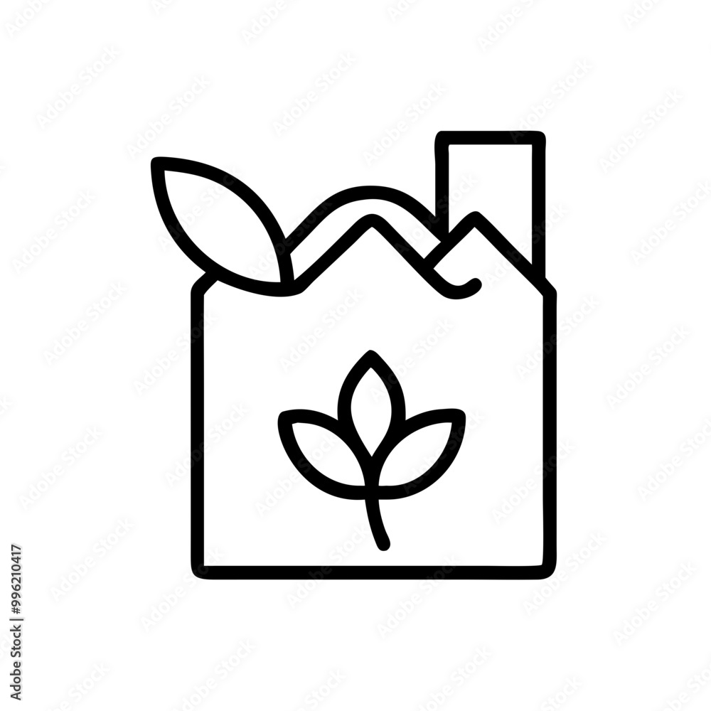 Eco-Friendly Packaging with Leaf Symbol on White Background Eco-Friendly Packaging with Leaf Symbol on White Background