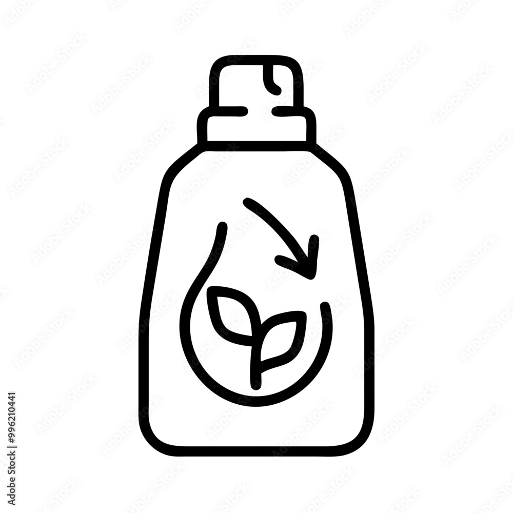 Obraz premium Eco-Friendly Laundry Detergent with Leaf Symbol on White Background