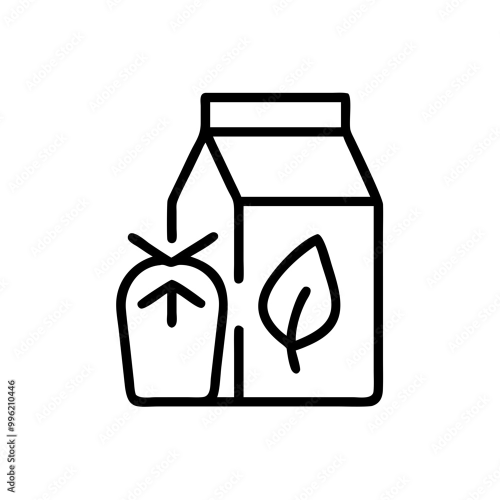Eco-Friendly Packaging with Leaf Symbol on White Background Eco-Friendly Packaging with Leaf Symbol on White Background