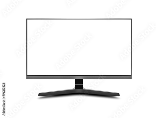 Modern computer monitor isolated on white background.