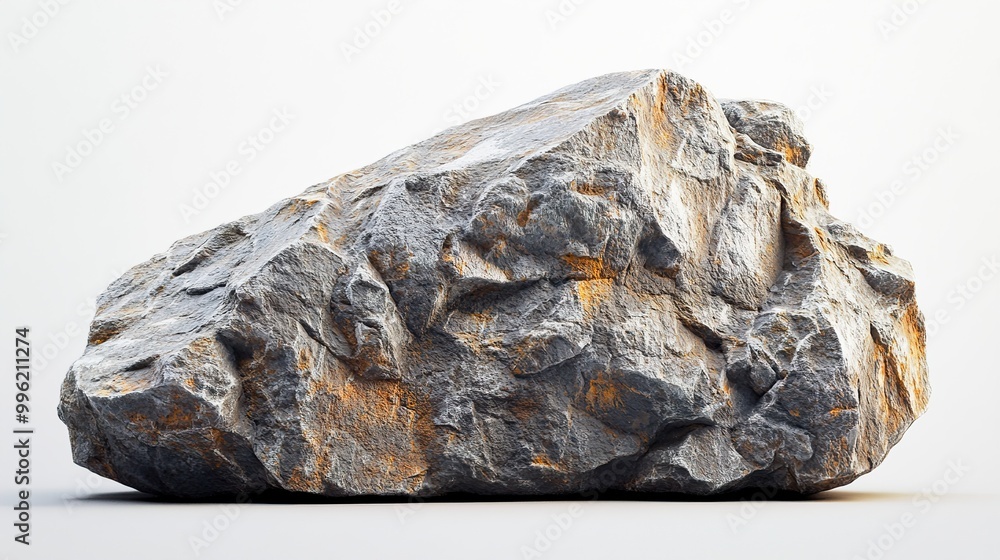 Grey Rock Texture - Isolated Stone On White Background Grey Rock Texture - Isolated Stone On White Background