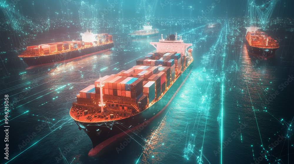 AI managing real-time logistics for autonomous fleets of cargo ships ...