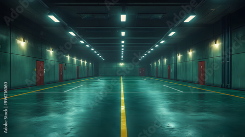 A Gray Glass Wall in the Middle of an Indoor Padel Court 