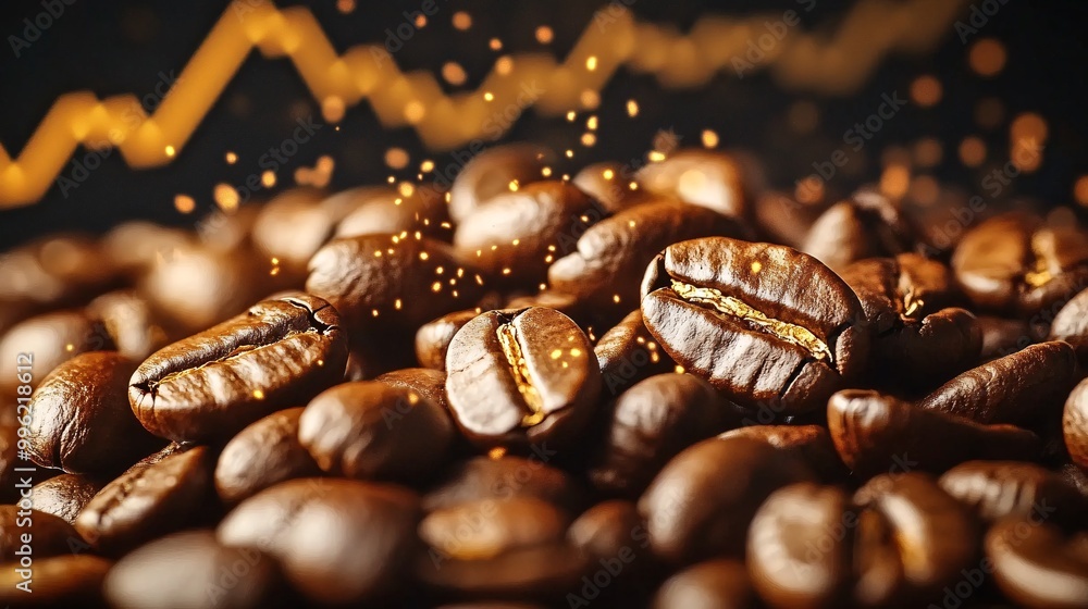 Coffee Beans Representing Rising Value in the Coffee Market Coffee Beans Representing Rising Value in the Coffee Market