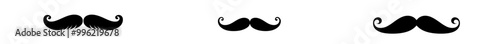 Black silhouette of adult man mustaches. Father's day symbol. Hipster mustache. Mustaches.