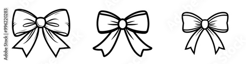 A modern illustration of a classic celebration, holiday, and special occasion symbol, a big black bow tie knot mark.