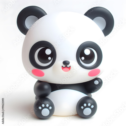 3d panda with a smile