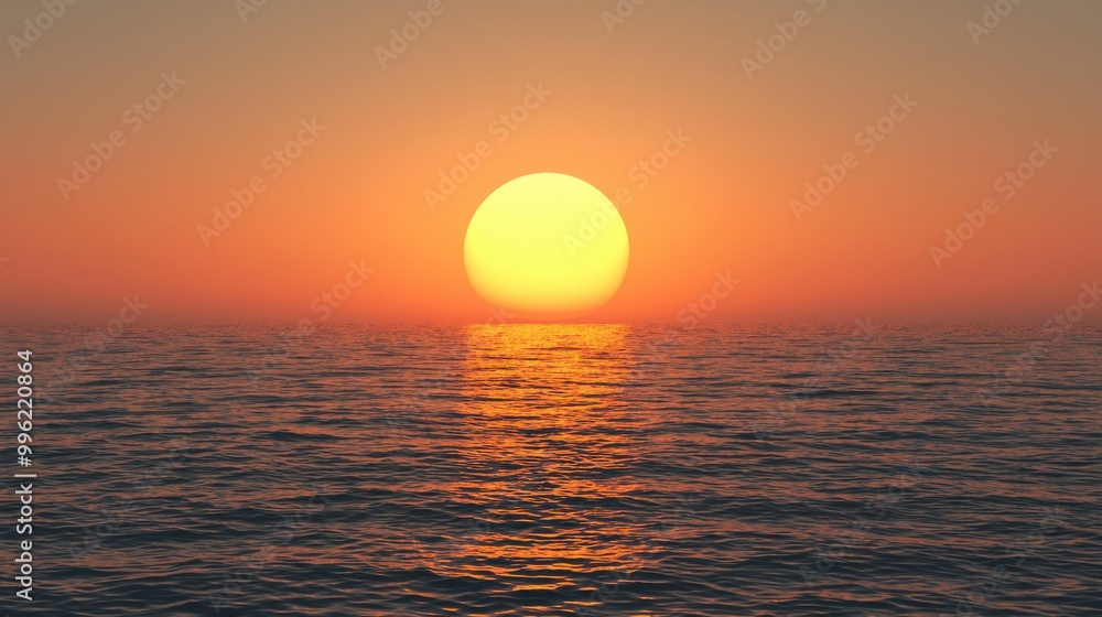 A serene sunset over calm waters, with the sun casting a warm glow, creating a tranquil and picturesque seascape. A serene sunset over calm waters, with the sun casting a warm glow, creating a tranquil and picturesque seascape.