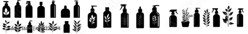 The icon depicts a black glyph icon of a biodegradable detergent bottle with a leaf symbol