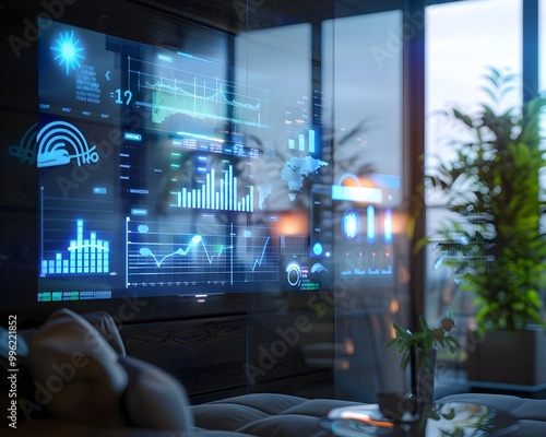 Wallpaper Mural Holographic Personal Assistant Projecting Smart Home Interface and Data Analytics Torontodigital.ca