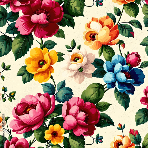 Wallpaper Mural vintage wallpaper with flowers
 Torontodigital.ca