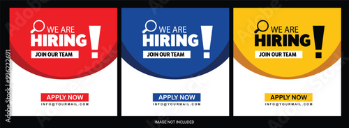 hiring job vacancy social media post or square web banner template vector design template