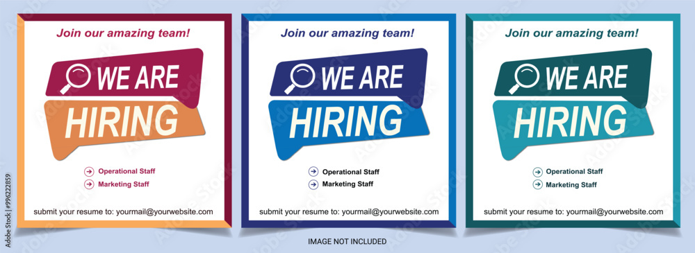 Obraz premium hiring job vacancy social media post or square web banner template vector design template