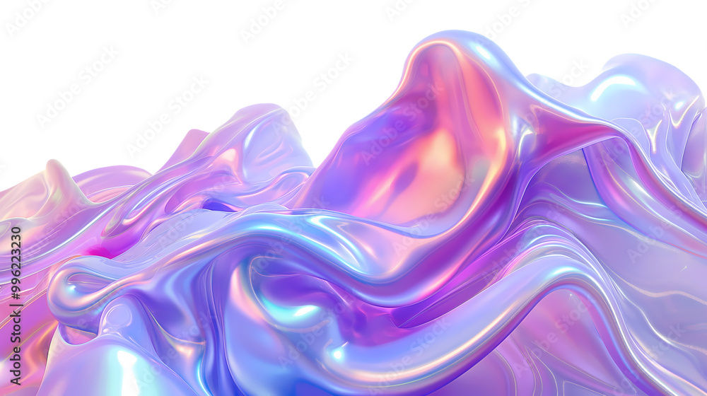 Obraz premium wave liquid, holographic, crystal, 3d, three-dimensional, hologram