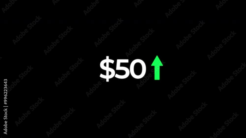 Increase Money Animation, Earning 100 Dollar with White Background Increase Money Animation, Earning 100 Dollar with White Background
