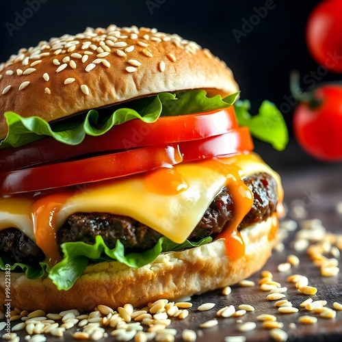 hamburger on a plate