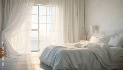 Serene Bedroom With Soft White Linens and Natural Light