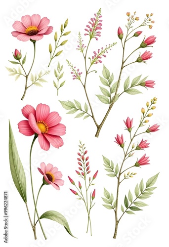 pattern with pink flowers