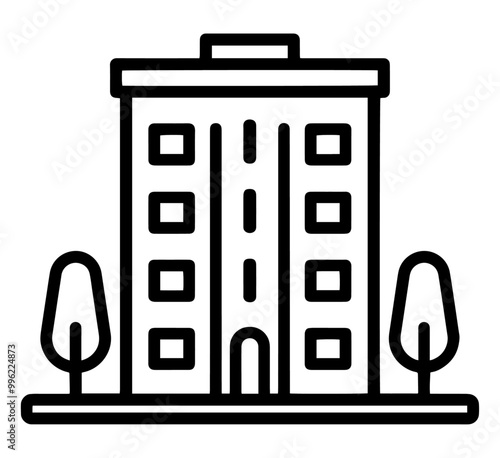 Blok budynek wielorodzinny grafika